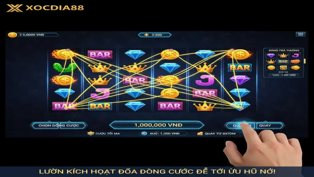 Cách chọn dòng cược nổ hũ liên tục Xocdia88