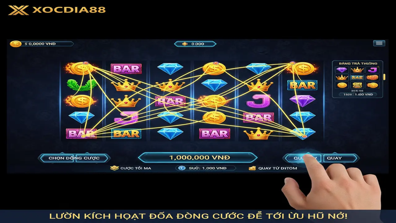 Cách chọn dòng cược nổ hũ liên tục Xocdia88