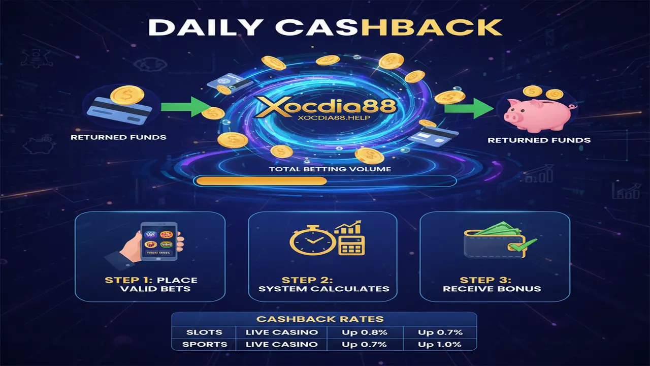 Cách nhận hoàn trả mỗi ngày nhanh nhất Xocdia88