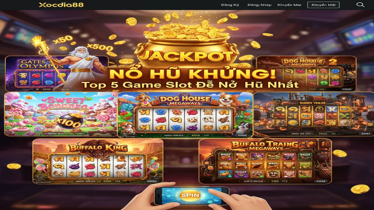 Top 5 Game Slot dễ nổ hũ nhất hiện nay Xocdia88
